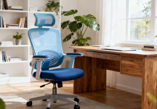 This Blue Ergonomic Office Chair Is a Must for Long-Sitters