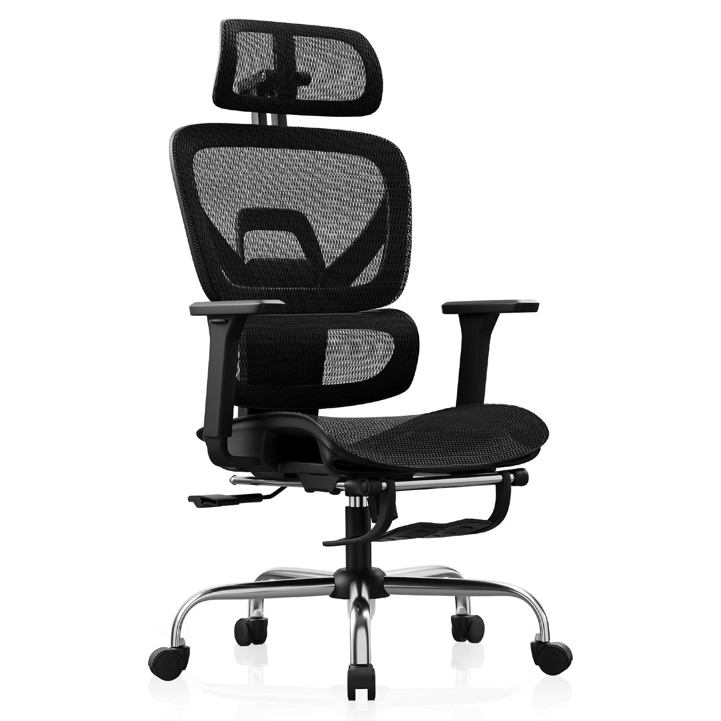 Ergonomic Office Chair with Footrest, Mesh Desk Chair Adjustable Lumbar Support