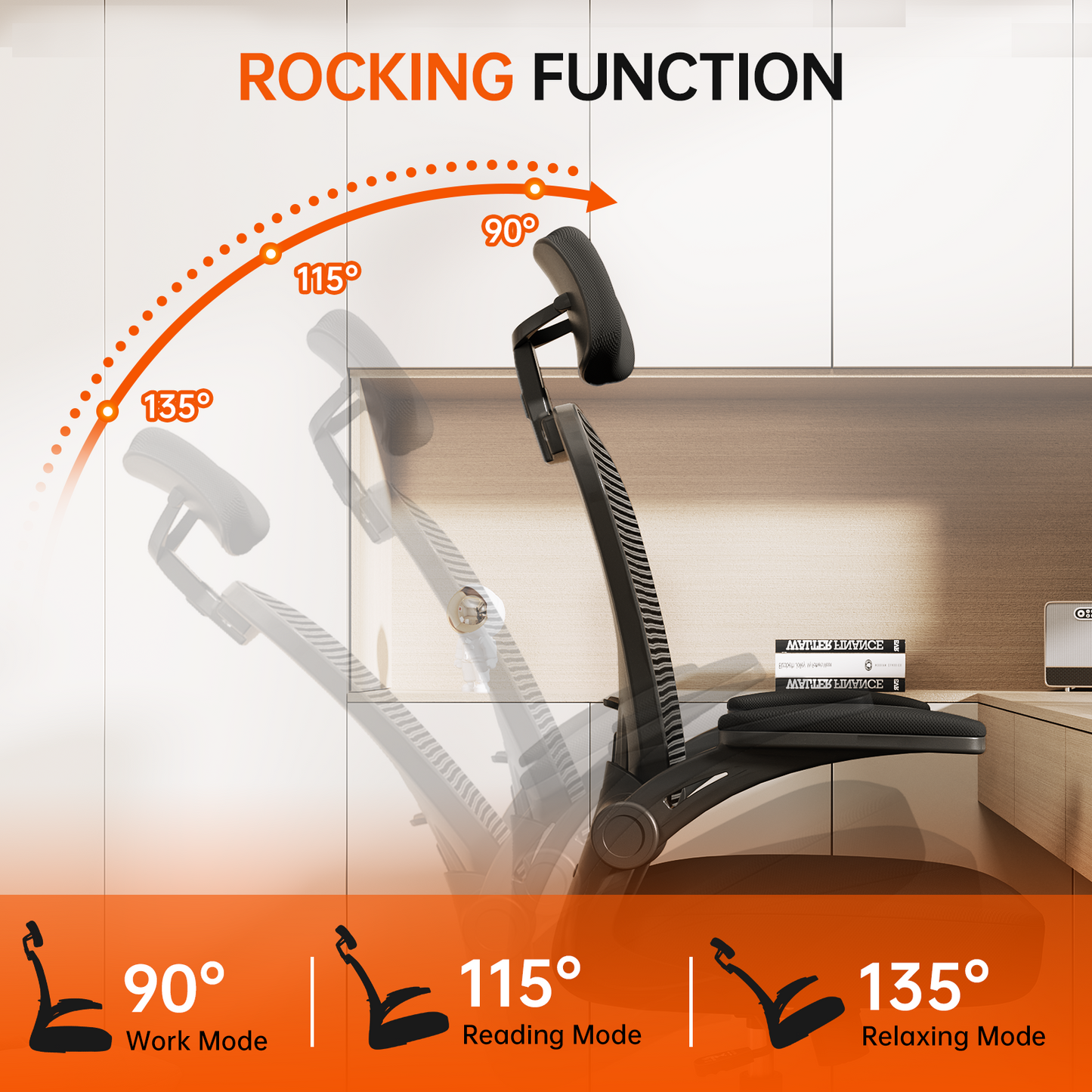 Ergonomic Office Chair Home High Back Desk Chair for Long Hours Comfortable Black