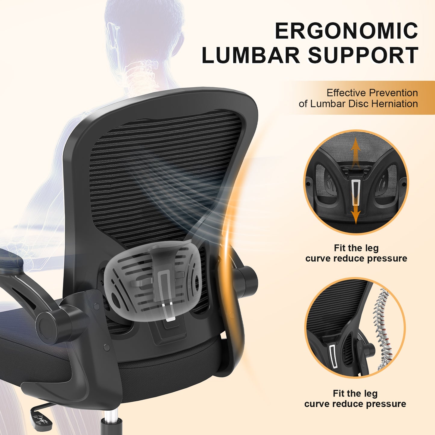 Desk Chair Comfy Home Office Chair Business Computer Chair Ergonomic Black
