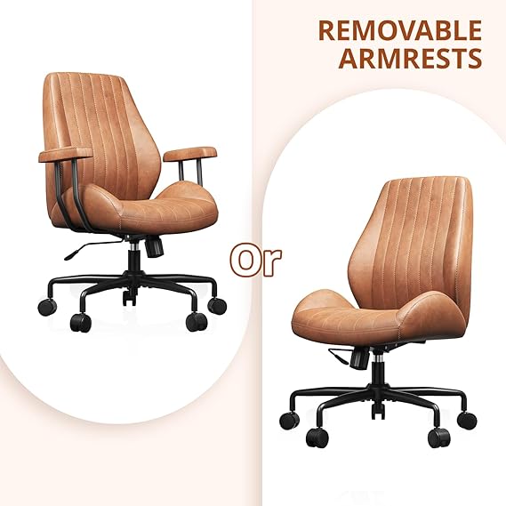 Comfy Executive PU Leather Mid Back Ergonomic Office Chair