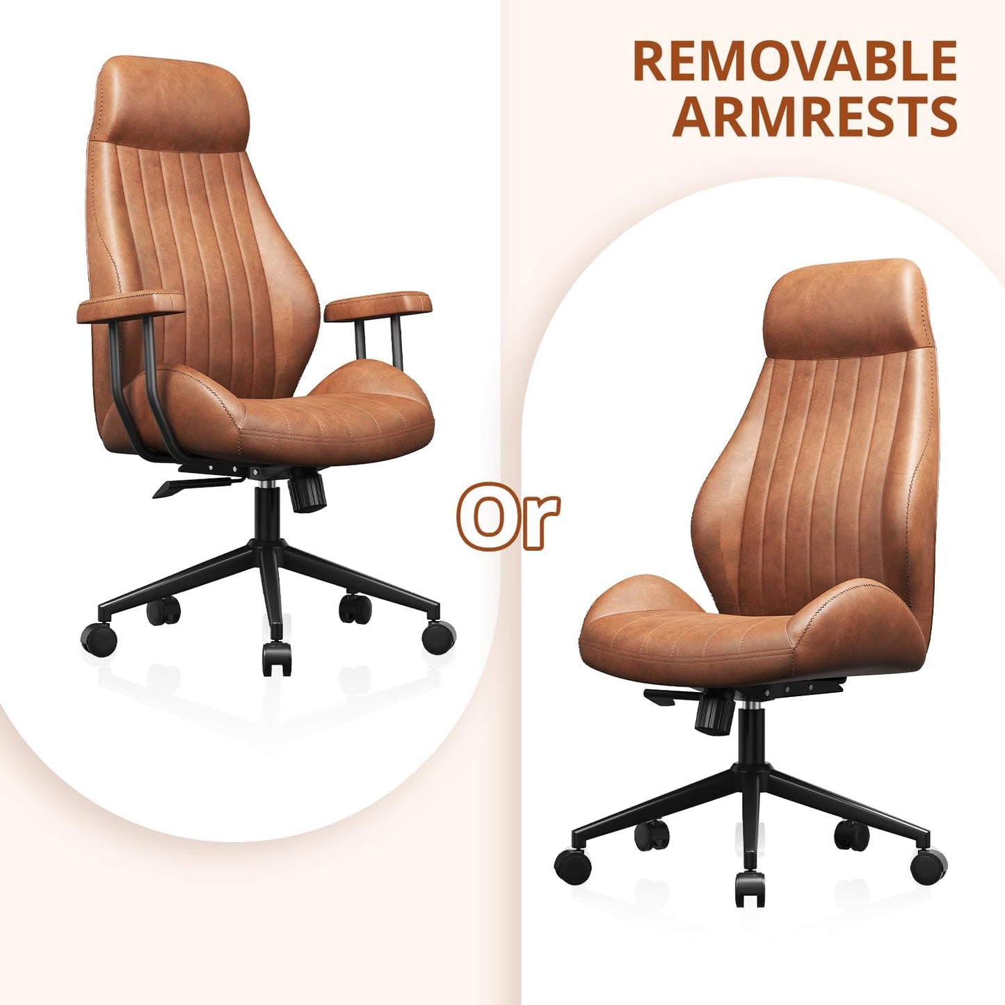 Comfy Executive PU Leather High Back Ergonomic Office Chair