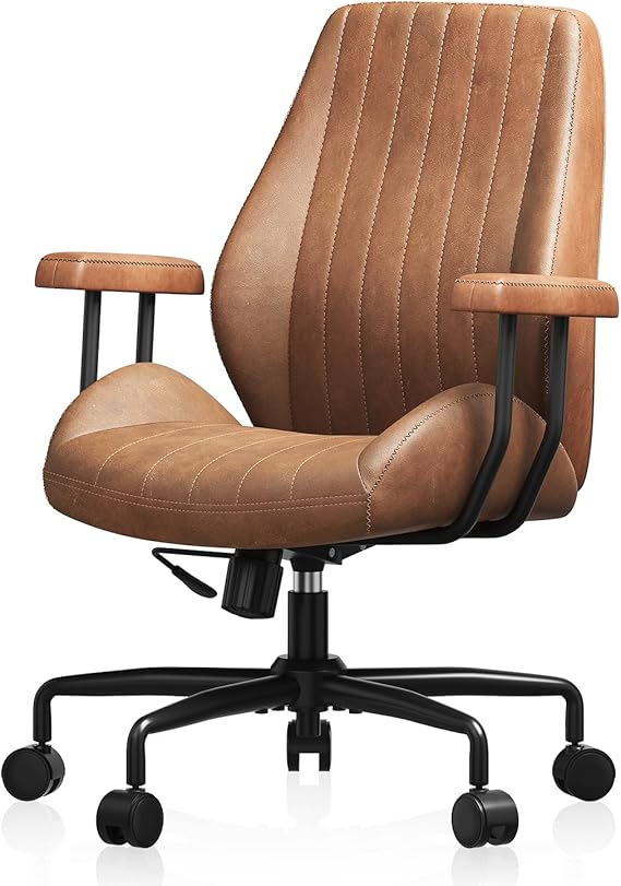 Comfy Executive PU Leather Mid Back Ergonomic Office Chair