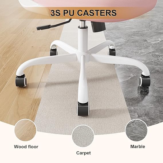 Desk Chair Comfy Home Office Chair Business Computer Chair Ergonomic White+Pink