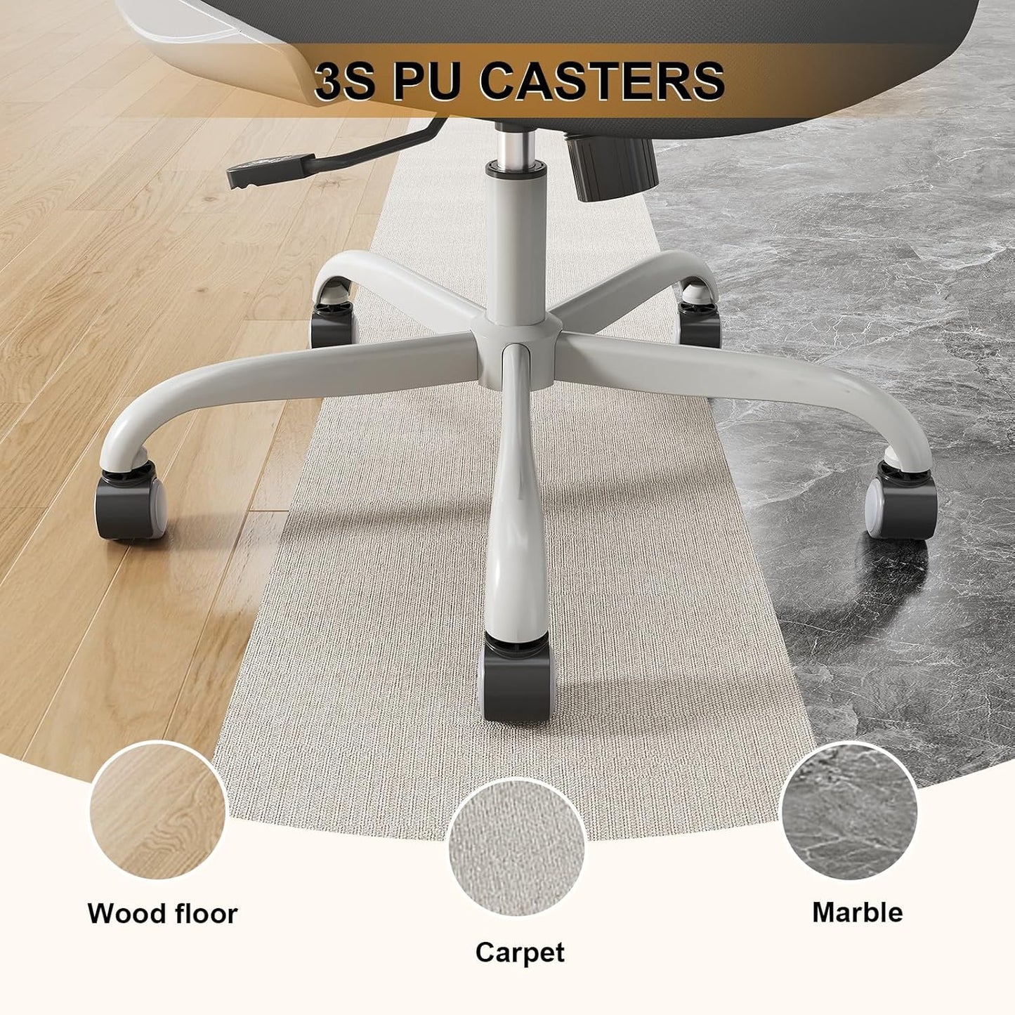 Desk Chair Comfy Home Office Chair Business Computer Chair Ergonomic Grey+Black