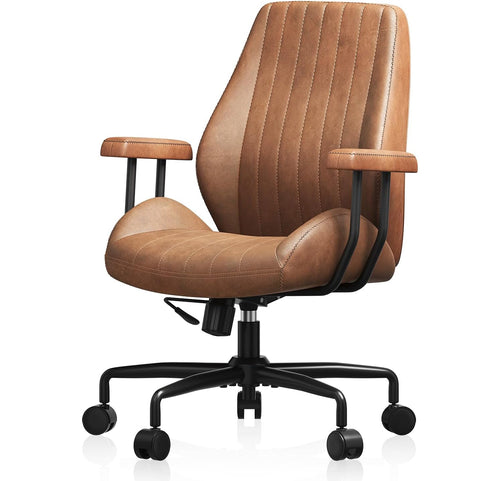 Ergonomic Home Office Chair Leather Desk Chairs with Adjustable Height | Thickened Cushions, Comfy Executive Armchair,Home Office Gaming