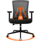 500 lbs Big and Tall Office Chair with Spring-Supported for Heavy People | Comfort Extra-Wide Seat Cushion, 3D Armrests, Heavy Duty Mesh Desk Chairs,Breathable