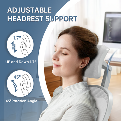 Ergonomic Office Chair Home High Back Desk Chair for Long Hours Comfortable Grey