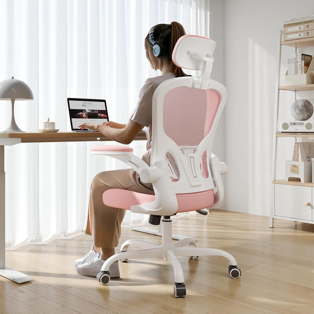 Office Chair|330LBS Capacity Ergonomic Desk Chair | High Back Computer Chair,Long Hours Comfortable,Rolling Swivel,Flip-up Armrests,Home Office