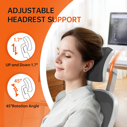 Ergonomic Office Chair Home High Back Desk Chair for Long Hours Comfortable Grey+Black