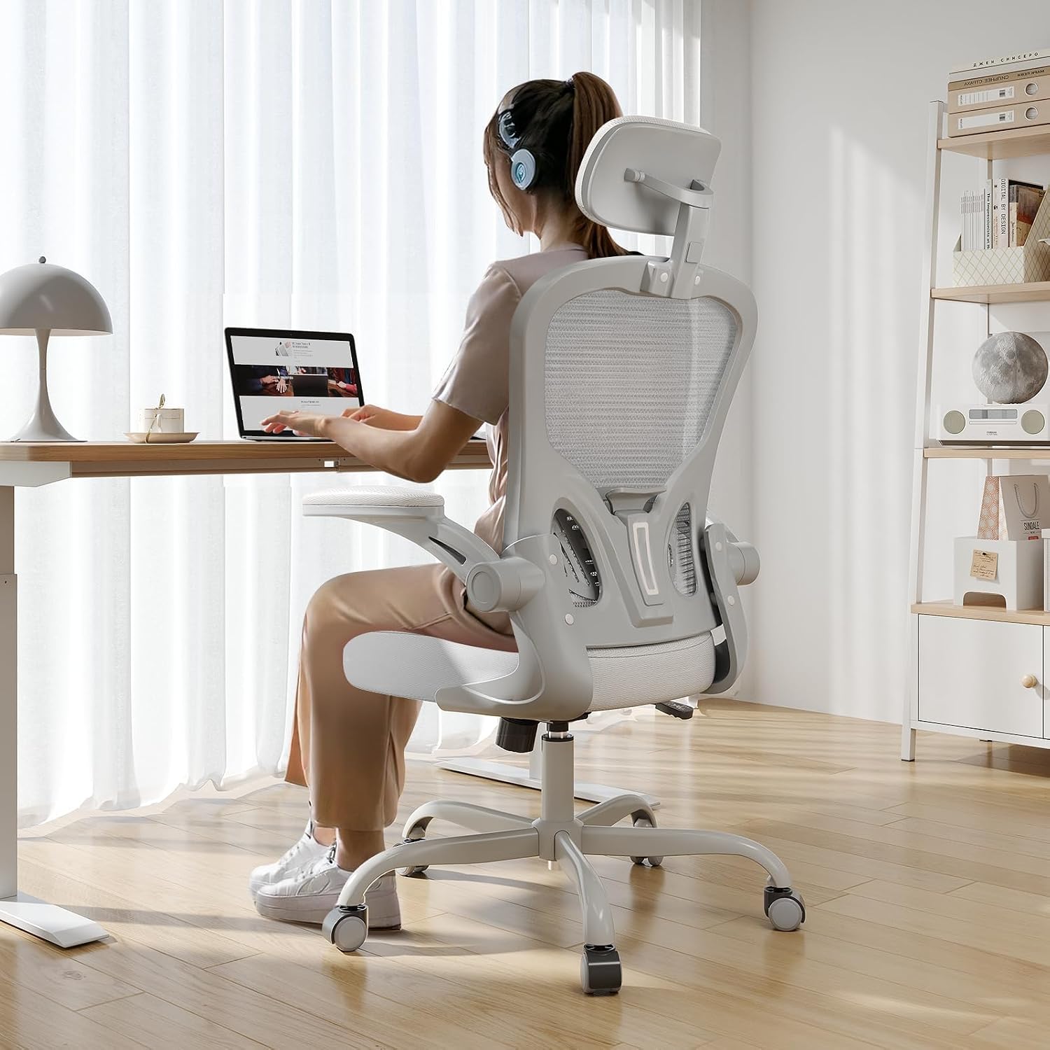 Office Chair|330LBS Capacity Ergonomic Desk Chair | High Back Computer Chair,Long Hours Comfortable,Rolling Swivel,Flip-up Armrests,Home Office