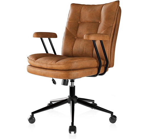 Ergonomic Home Office Chair Leather Desk Chairs with Adjustable Height | Thickened Cushions, Comfy Executive Armchair,Home Office Gaming