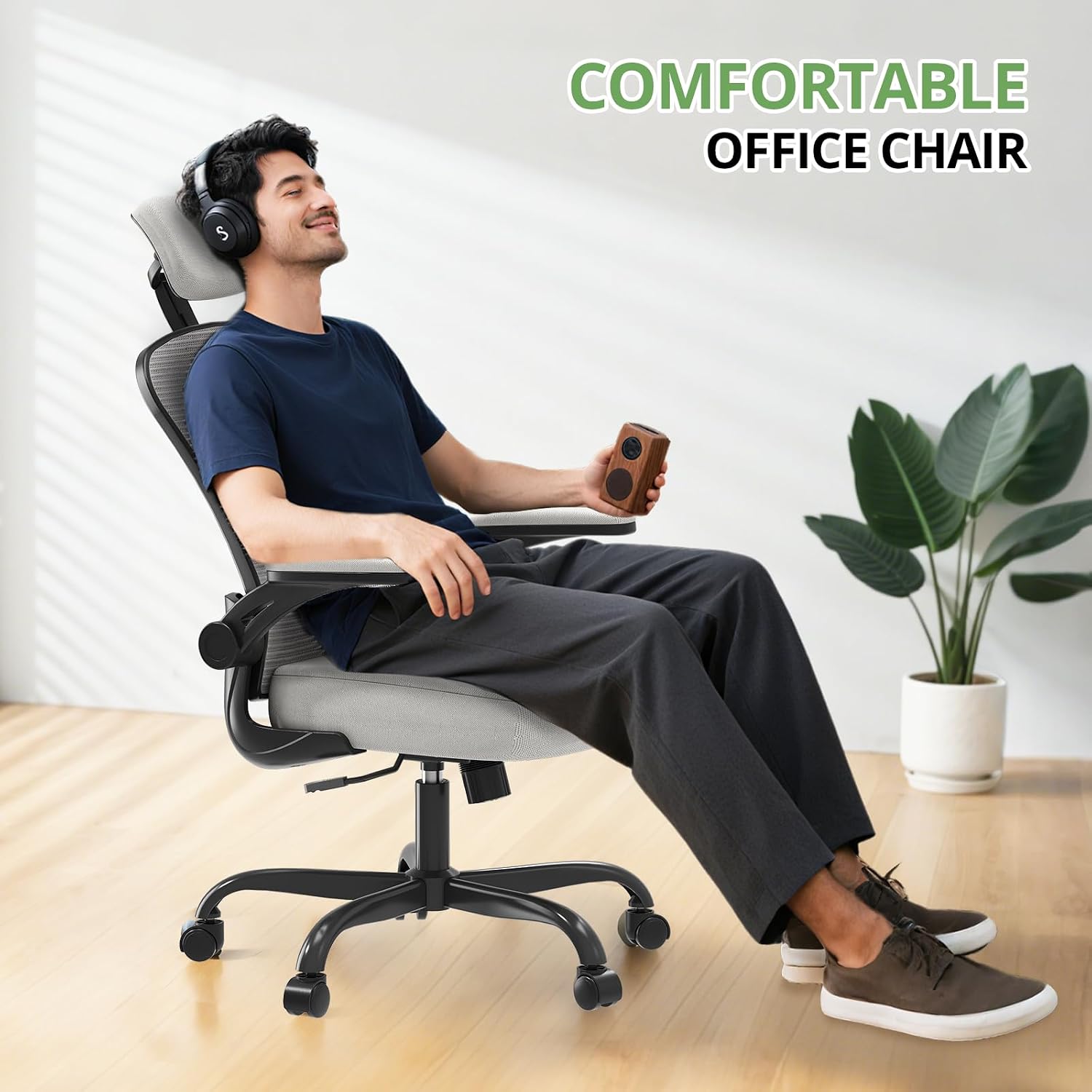 Office Chair|330LBS Capacity Ergonomic Desk Chair | High Back Computer Chair,Long Hours Comfortable,Rolling Swivel,Flip-up Armrests,Home Office