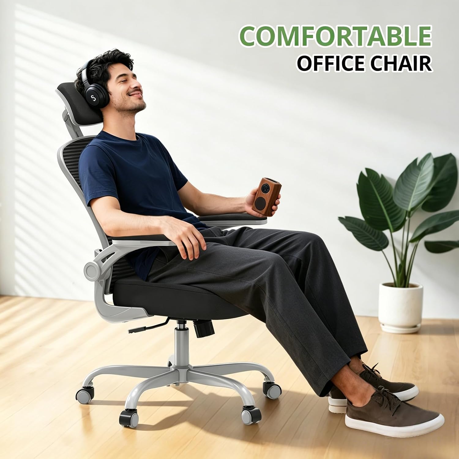 Office Chair|330LBS Capacity Ergonomic Desk Chair | High Back Computer Chair,Long Hours Comfortable,Rolling Swivel,Flip-up Armrests,Home Office