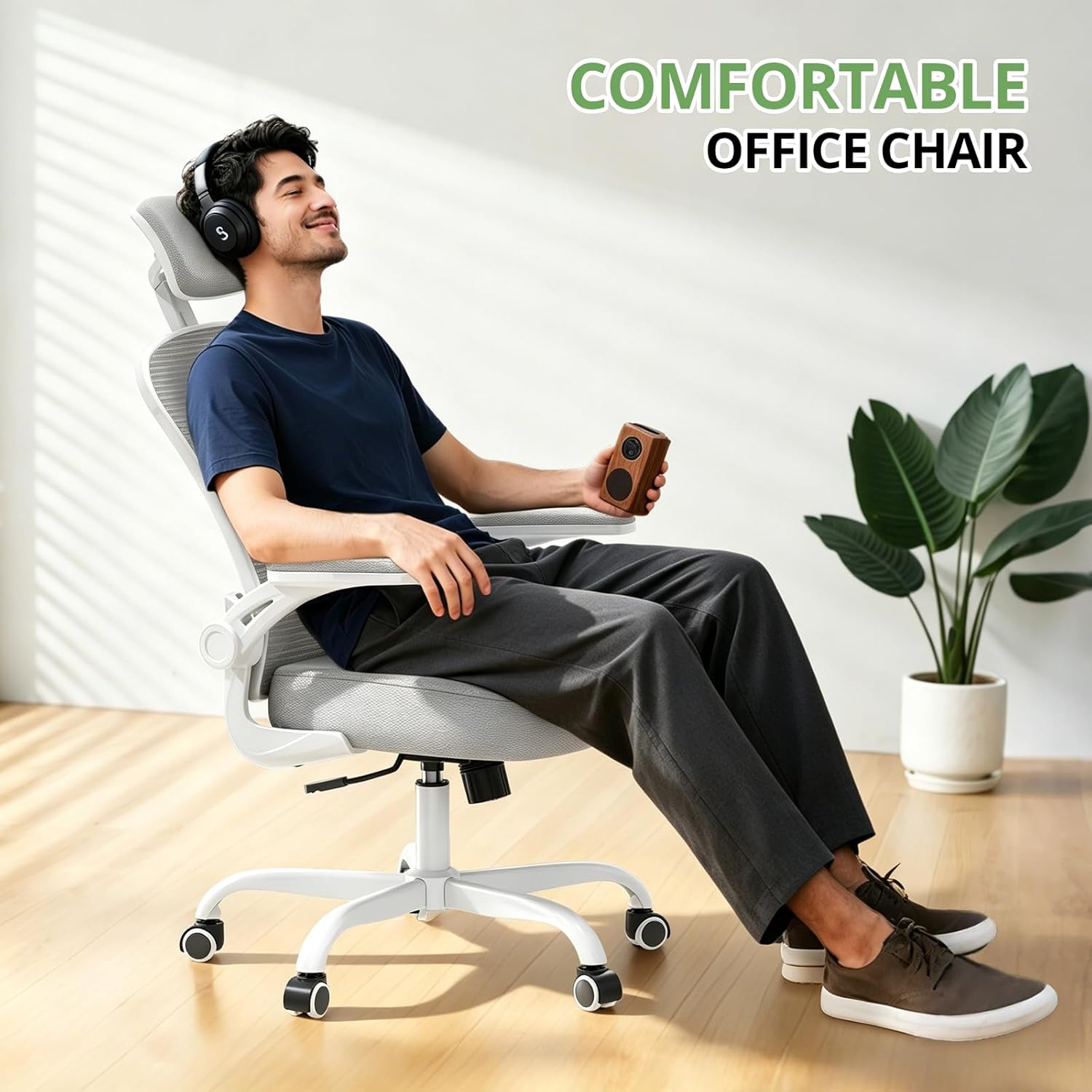 Office Chair|330LBS Capacity Ergonomic Desk Chair | High Back Computer Chair,Long Hours Comfortable,Rolling Swivel,Flip-up Armrests,Home Office