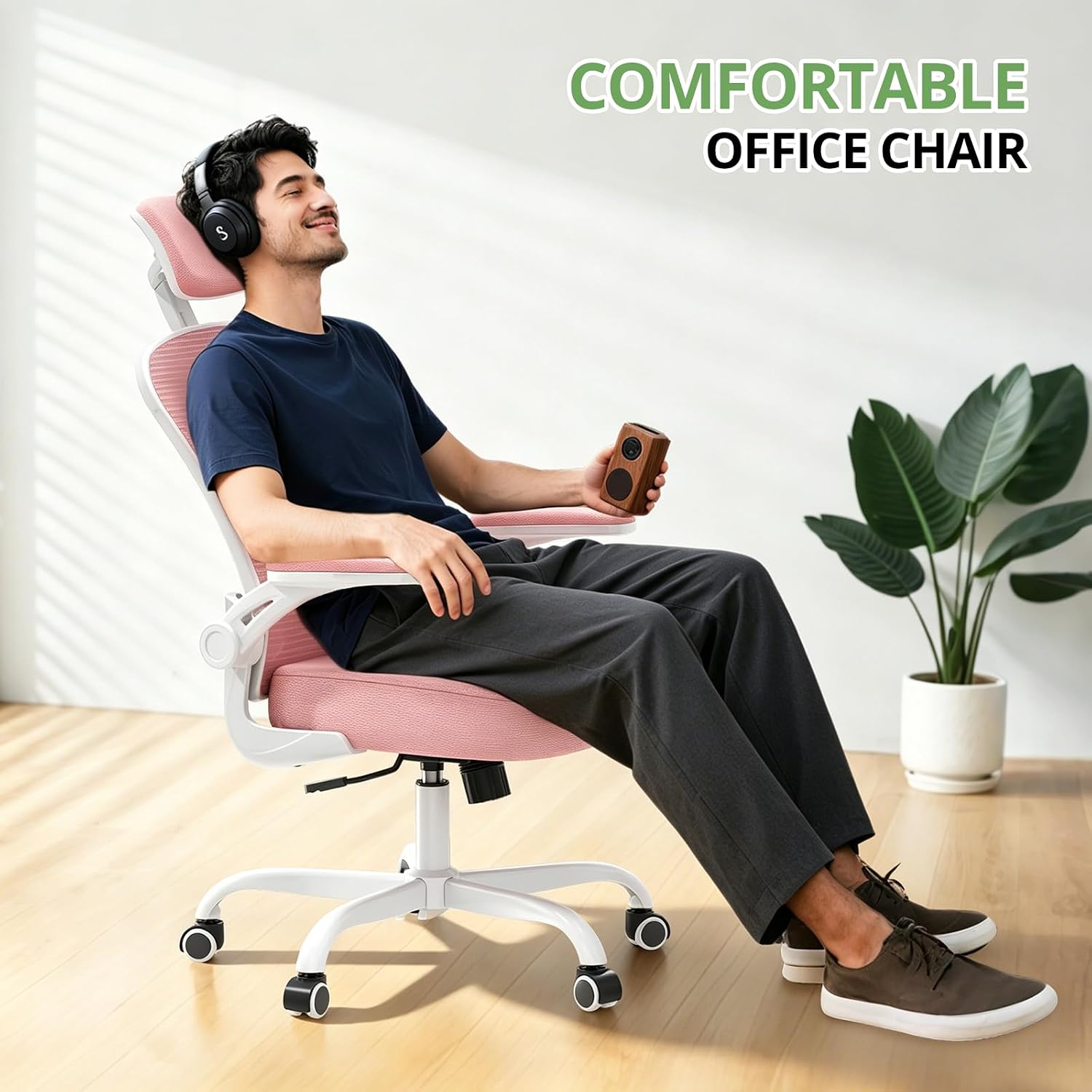Office Chair|330LBS Capacity Ergonomic Desk Chair | High Back Computer Chair,Long Hours Comfortable,Rolling Swivel,Flip-up Armrests,Home Office