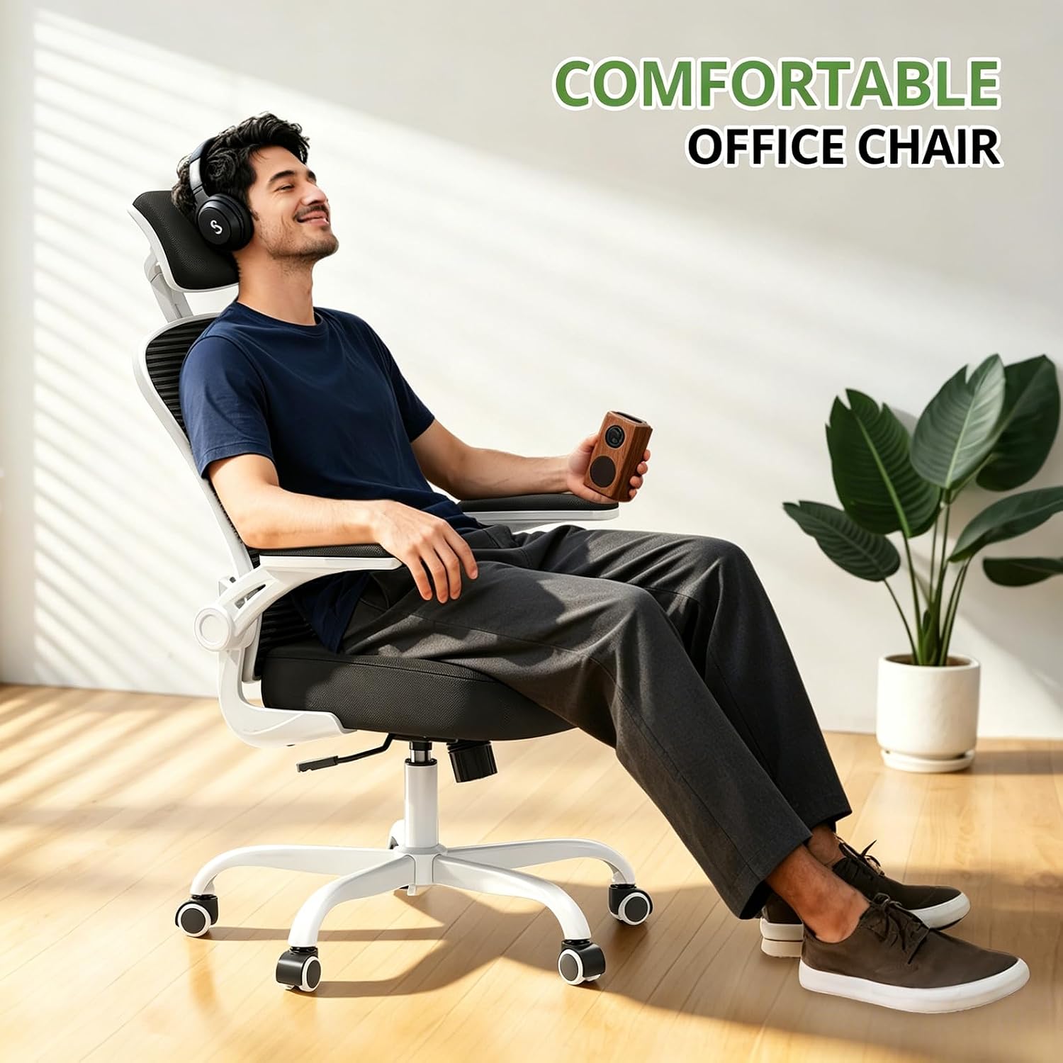 Office Chair|330LBS Capacity Ergonomic Desk Chair | High Back Computer Chair,Long Hours Comfortable,Rolling Swivel,Flip-up Armrests,Home Office