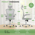 Office Chair|330LBS Capacity Ergonomic Desk Chair | High Back Computer Chair,Long Hours Comfortable,Rolling Swivel,Flip-up Armrests,Home Office