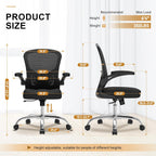 Office Chair|Ergonomic Desk Chairs 330LBS Capacity | Flip-up Armrests,Mesh Computer Chair,High Back,Comfy Work,Adjustable Lumbar Support