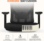500 lbs Big and Tall Office Chair with Spring-Supported for Heavy People | Comfort Extra-Wide Seat Cushion, 3D Armrests, Heavy Duty Mesh Desk Chairs,Breathable