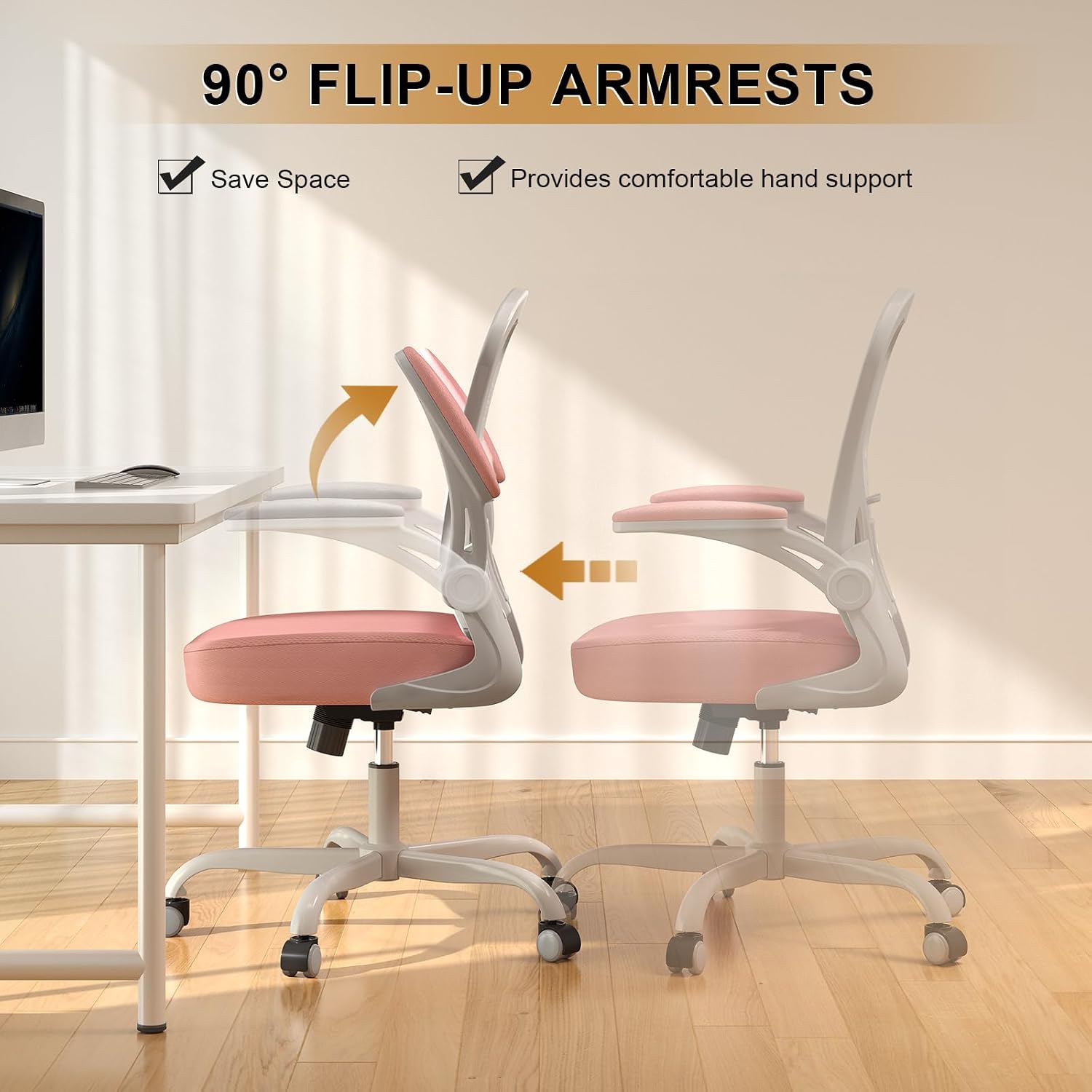 Office Chair|Ergonomic Desk Chairs 330LBS Capacity | Flip-up Armrests,Mesh Computer Chair,High Back,Comfy Work,Adjustable Lumbar Support