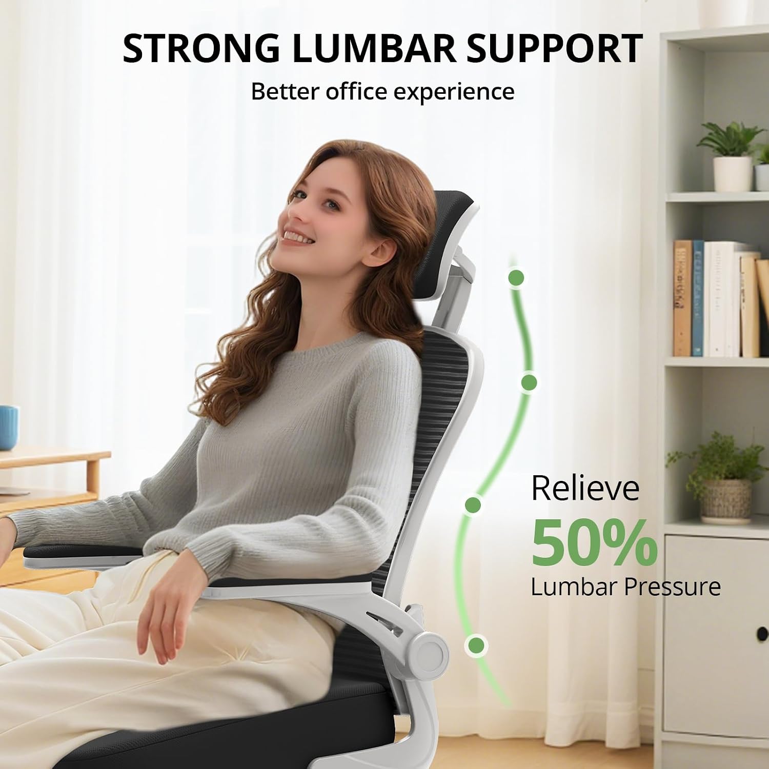 Office Chair|330LBS Capacity Ergonomic Desk Chair | High Back Computer Chair,Long Hours Comfortable,Rolling Swivel,Flip-up Armrests,Home Office