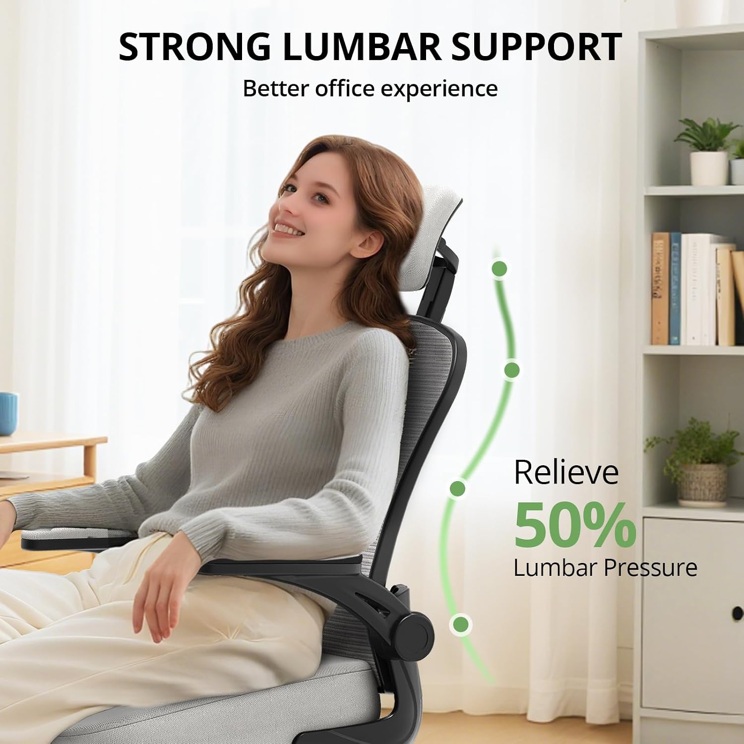 Office Chair|330LBS Capacity Ergonomic Desk Chair | High Back Computer Chair,Long Hours Comfortable,Rolling Swivel,Flip-up Armrests,Home Office