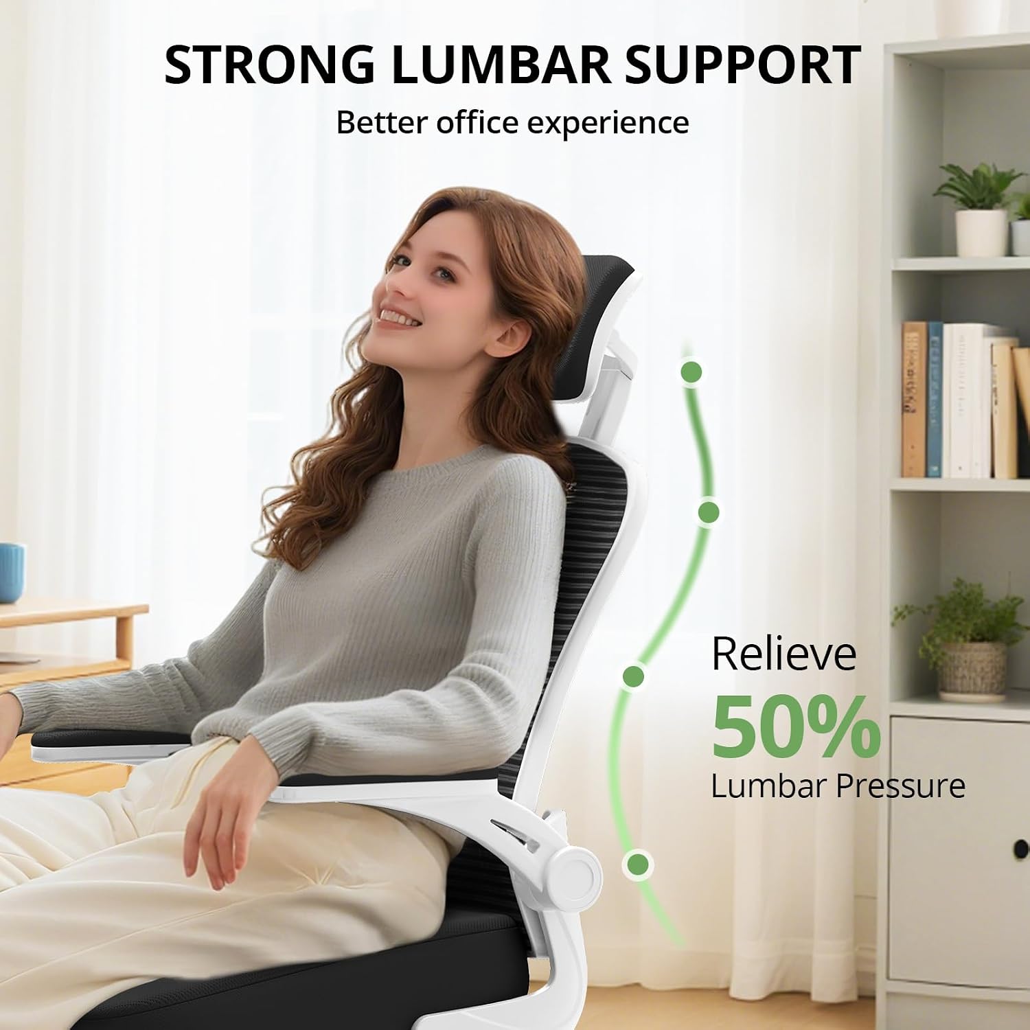 Office Chair|330LBS Capacity Ergonomic Desk Chair | High Back Computer Chair,Long Hours Comfortable,Rolling Swivel,Flip-up Armrests,Home Office