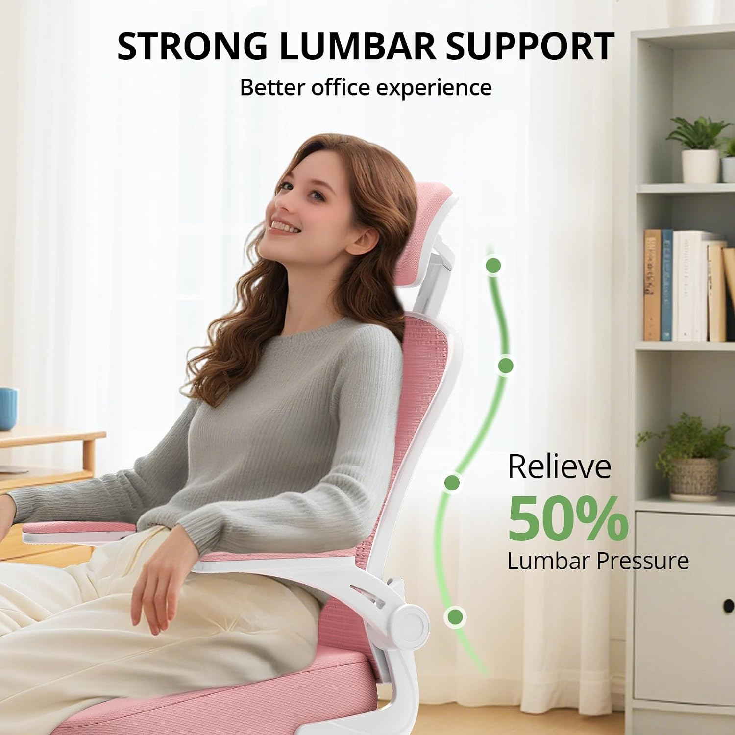 Office Chair|330LBS Capacity Ergonomic Desk Chair | High Back Computer Chair,Long Hours Comfortable,Rolling Swivel,Flip-up Armrests,Home Office