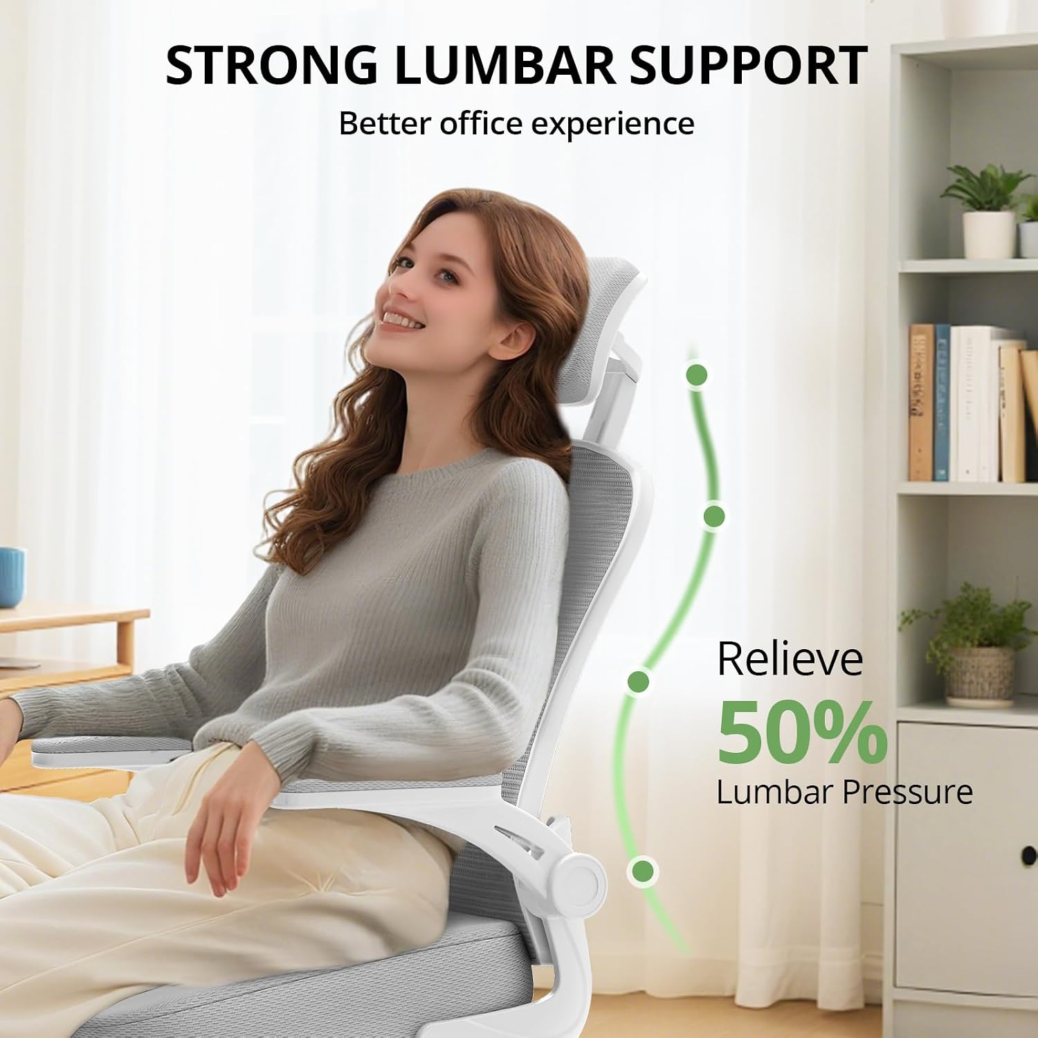 Office Chair|330LBS Capacity Ergonomic Desk Chair | High Back Computer Chair,Long Hours Comfortable,Rolling Swivel,Flip-up Armrests,Home Office