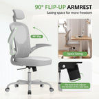 Office Chair|330LBS Capacity Ergonomic Desk Chair | High Back Computer Chair,Long Hours Comfortable,Rolling Swivel,Flip-up Armrests,Home Office