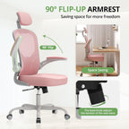 Office Chair|330LBS Capacity Ergonomic Desk Chair | High Back Computer Chair,Long Hours Comfortable,Rolling Swivel,Flip-up Armrests,Home Office