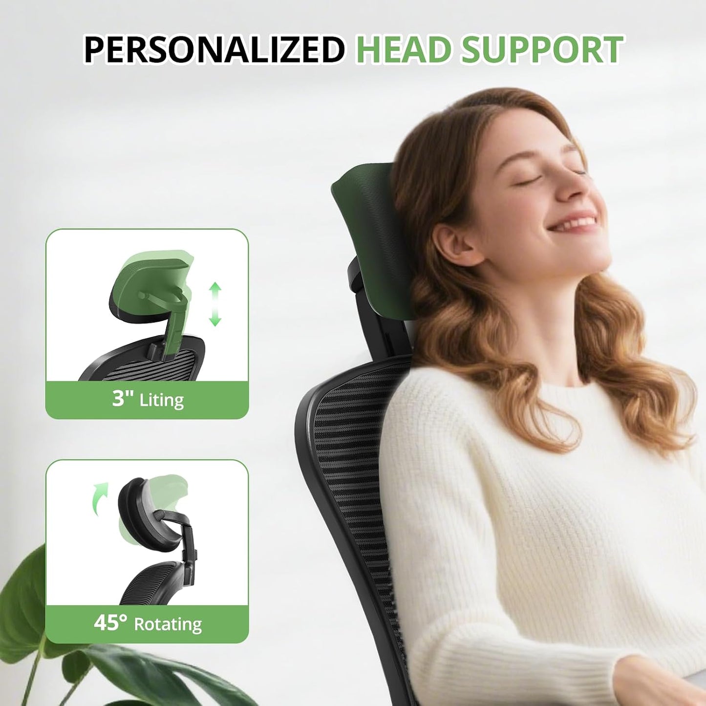 Office Chair|330LBS Capacity Ergonomic Desk Chair | High Back Computer Chair,Long Hours Comfortable,Rolling Swivel,Flip-up Armrests,Home Office