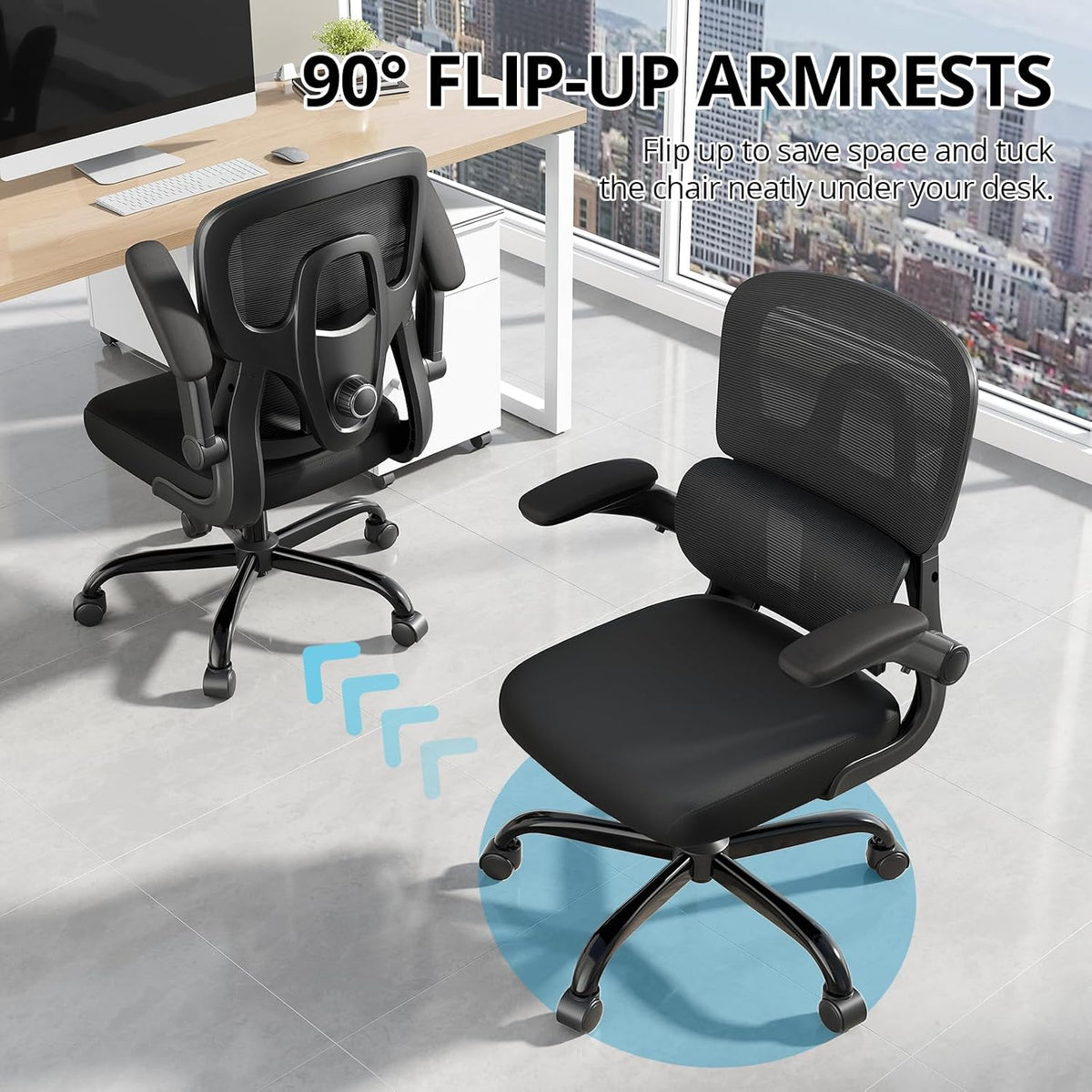 Office Chair Ergonomic Desk Chair with Adjustable Lumbar Support