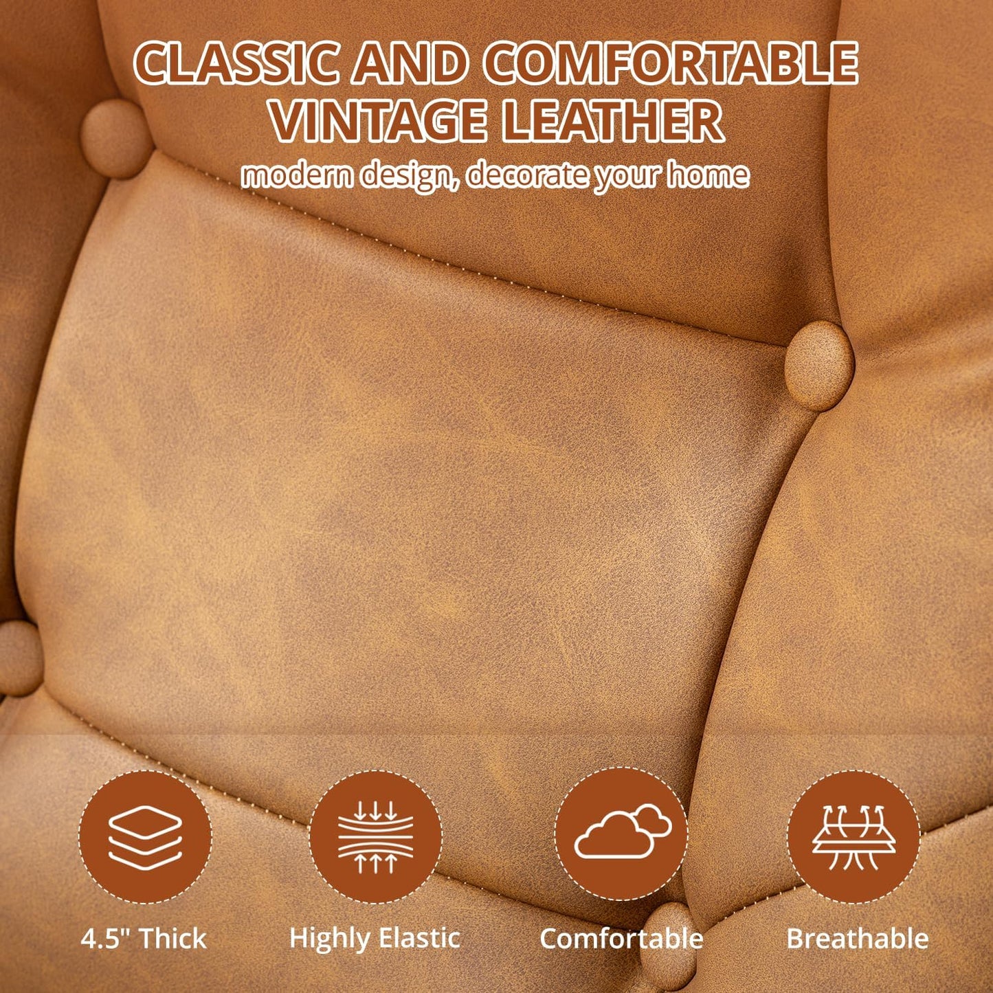 Ergonomic Home Office Chair Leather Desk Chairs with Adjustable Height | Thickened Cushions, Comfy Executive Armchair,Home Office Gaming