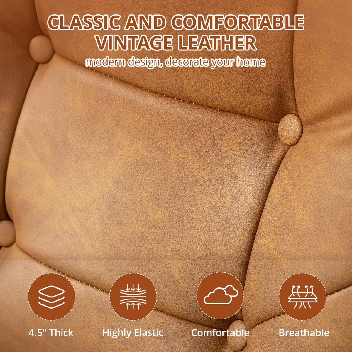 Ergonomic Home Office Chair Leather Desk Chairs with Adjustable Height | Thickened Cushions, Comfy Executive Armchair,Home Office Gaming