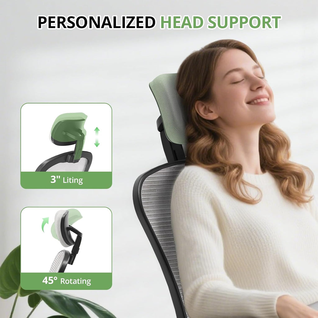 Office Chair|330LBS Capacity Ergonomic Desk Chair | High Back Computer Chair,Long Hours Comfortable,Rolling Swivel,Flip-up Armrests,Home Office