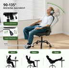 Office Chair Ergonomic Desk Chair, 330LBS Capacity, High Back Computer Chair with Lumbar Support, Flip-up Armrests Swivel Task Chairs for Long Hours Work