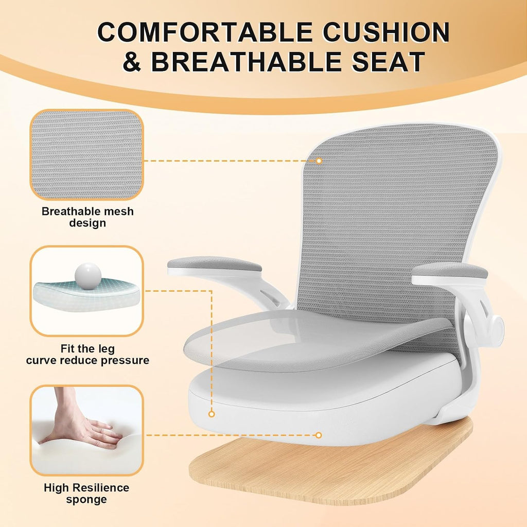 Office Chair|Ergonomic Desk Chairs 330LBS Capacity | Flip-up Armrests,Mesh Computer Chair,High Back,Comfy Work,Adjustable Lumbar Support