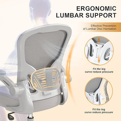 Desk Chair Comfy Home Office Chair Business Computer Chair Ergonomic Grey