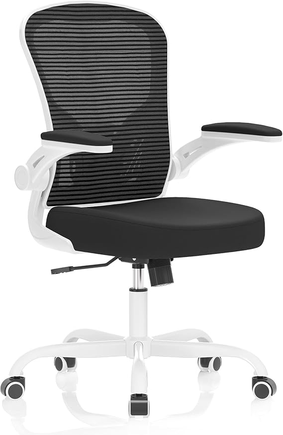 Desk Chair Comfy Home Office Chair Business Computer Chair Ergonomic White+Black