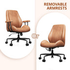 Ergonomic Home Office Chair Leather Desk Chairs with Adjustable Height | Thickened Cushions, Comfy Executive Armchair,Home Office Gaming