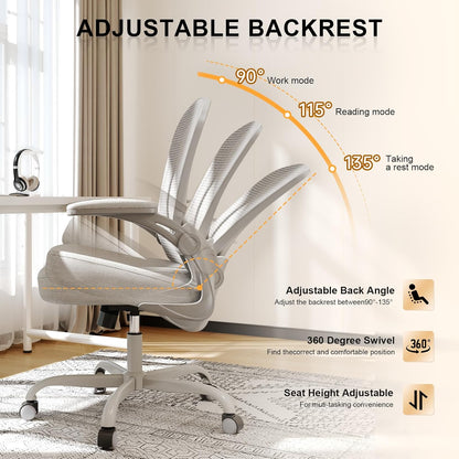 Desk Chair Comfy Home Office Chair Business Computer Chair Ergonomic Grey