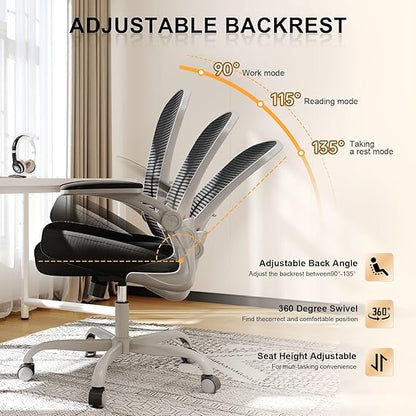 Desk Chair Comfy Home Office Chair Business Computer Chair Ergonomic Grey+Black