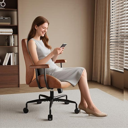 Comfy Executive PU Leather Mid Back Ergonomic Office Chair