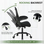 Office Chair 330 lbs Capacity, Ergonomic Breathable Mesh Desk Chair with Lumbar Support & Flip-Up Armrest, High Back Computer Chair for Home Office, Black